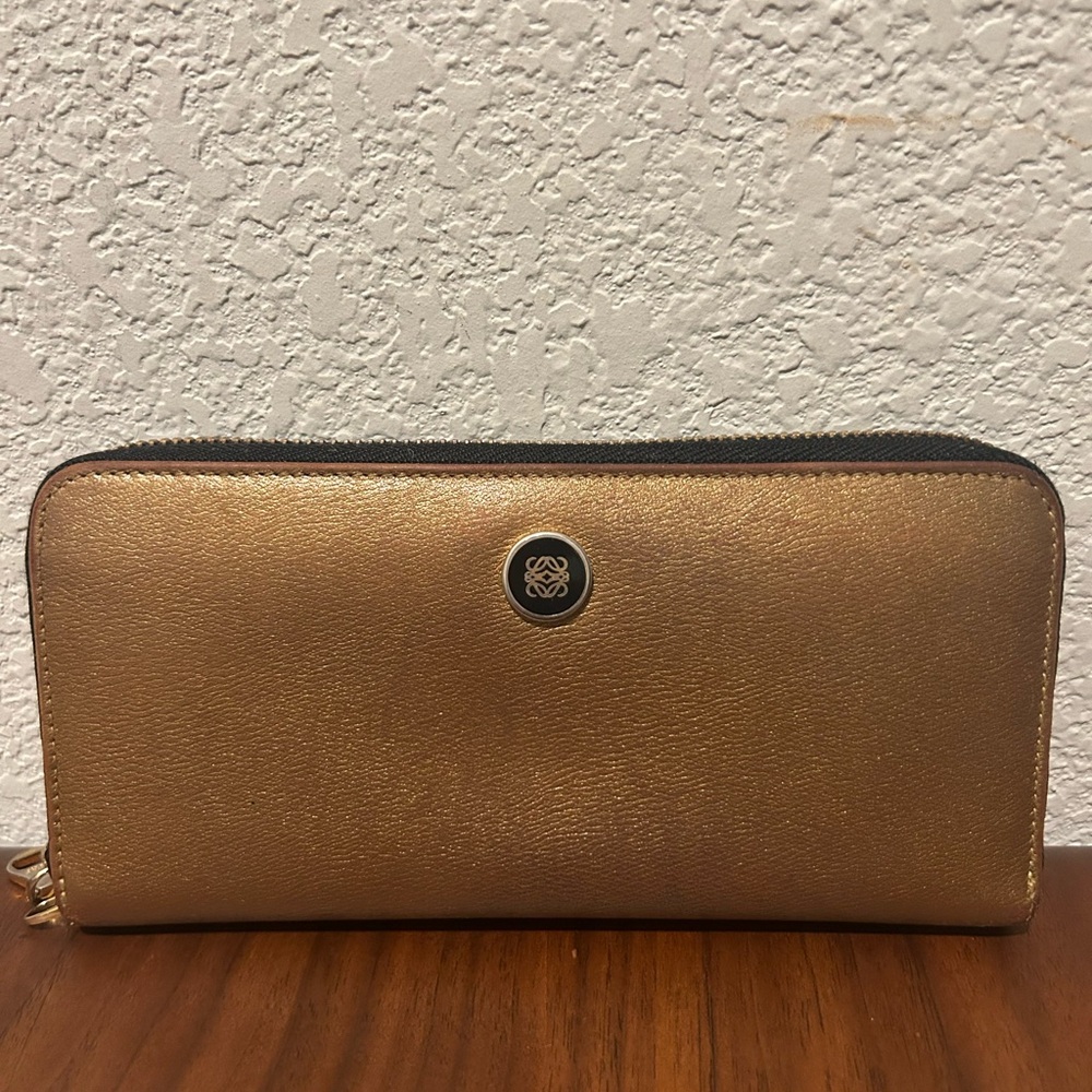 Loewe Metallic Gold Zip Wallet